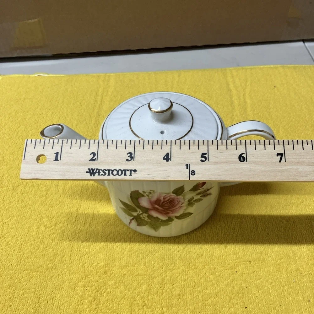 Ellgreave Teapot Wood & Sons England Spline White Ironstone Pink Roses